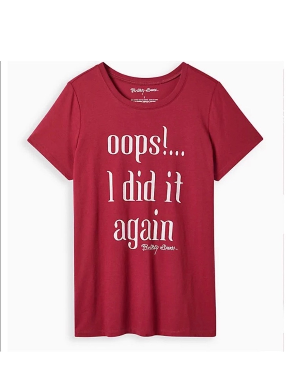 Britney Spears torrid Red 'oops!... I did it again'  Graphic Tee size 3